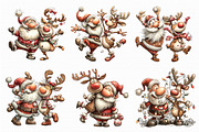 Quirky Santa and Reindeer PNG, an Illustration by Libby Wishes (Thumbnail 2 of 7)
