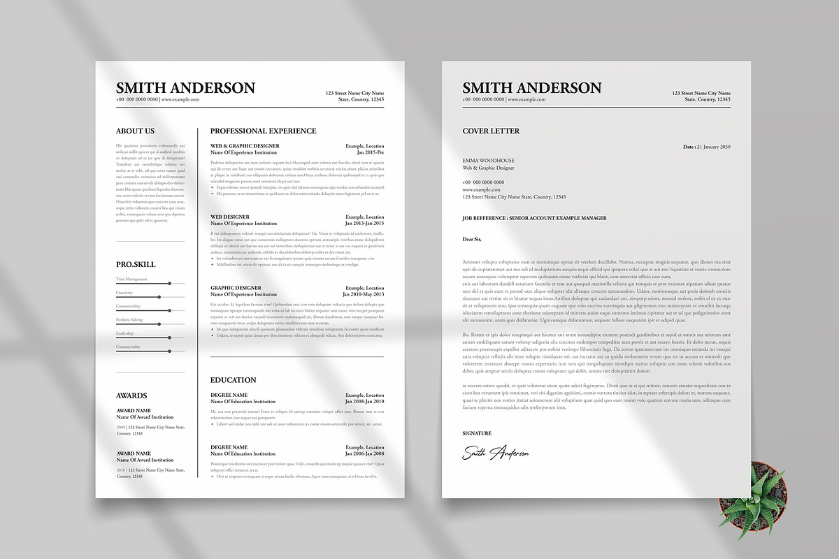 Minimal Resume CV | Canva | Word, a Resume Template by PixelStudio (Photo 4 of 5)