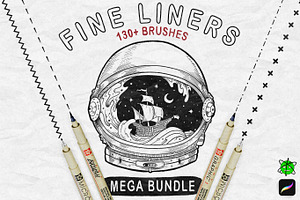 130+ Brushes Fine Line Mega Bundle