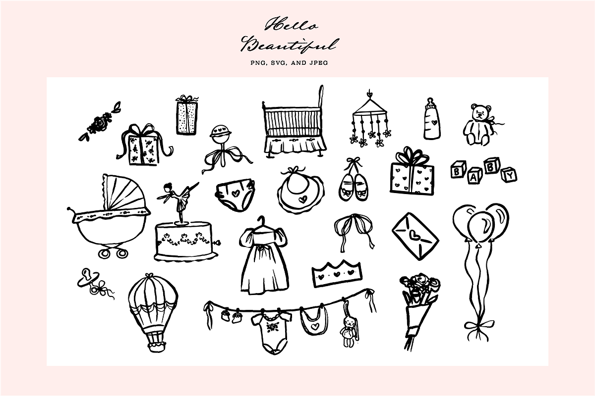 Hello Beautiful! Clipart, an Icon by Jordyn Grace Design (Photo 2 of 5)