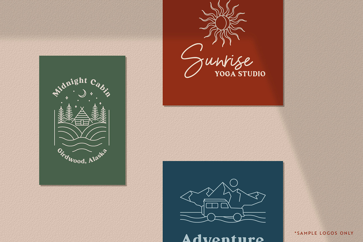 Adventure Line Art Graphic Set, a Branding & Logo Template by Ellen Carty Design (Photo 10 of 13)