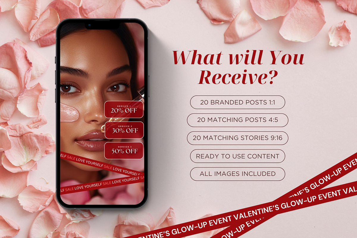 Valentine's Day Skincare Instagram, a Social Media Template by DesignsbyMariaStudio (Photo 2 of 10)