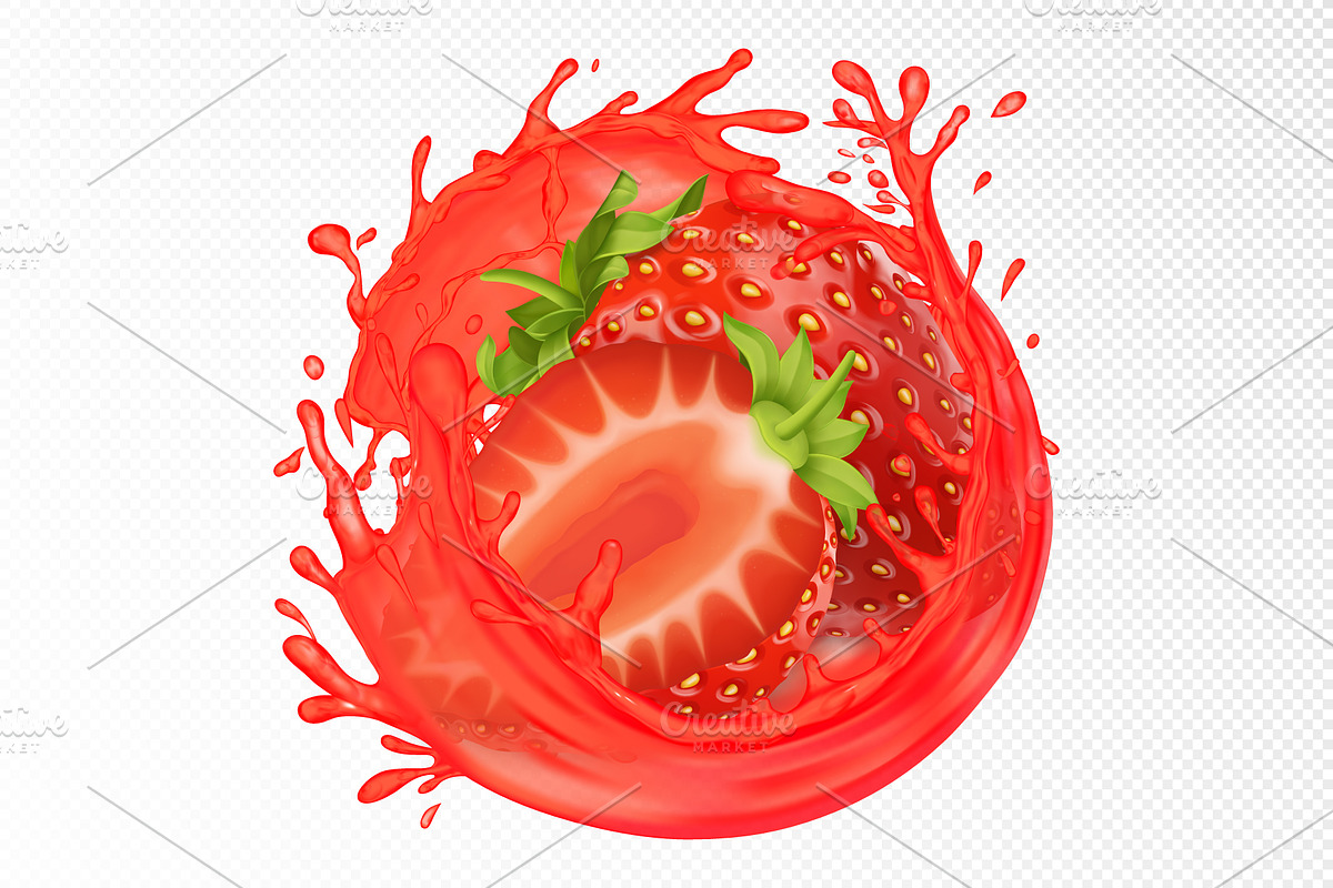 Strawberry splash collection, a Food Illustration by Yayasya (Photo 2 of 3)
