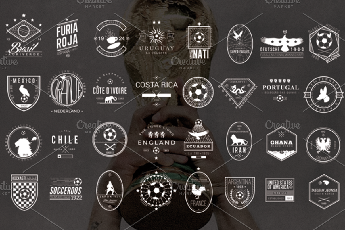 Football Teams vintage badges
