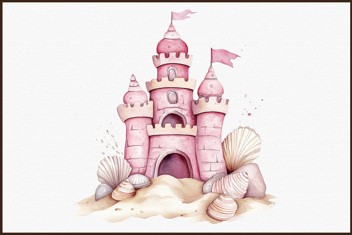 Watercolor Pink Nautical Clipart, an Illustration by Sublimation Artist (Photo 3 of 6)