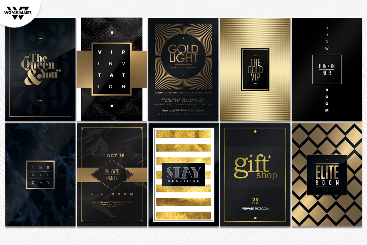 10 GOLD MINIMAL Flyer Bundle, a Flyer Template by WG DESIGN (Photo 2 of 2)