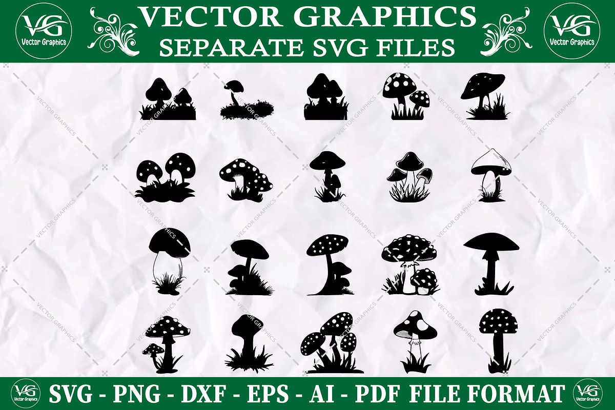 Mushroom svg, mushroom svg bundle, an Object Illustration by Vector Graphics
