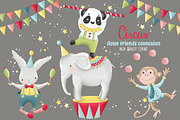 Animal Circus Carnival Clip Art, an Animal Illustration by Magic Story Studio (Thumbnail 2 of 3)