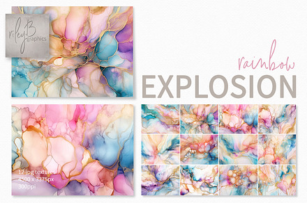 Rainbow Explosion Textures, a Texture Graphic by rileyBgraphics