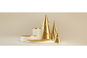 Xmas display composition with golden, an Object Illustration by art PVP - market