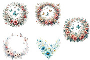Butterfly Flowers Sublimation Clipar, an Illustration by DreamArtGraphic (Thumbnail 2 of 5)
