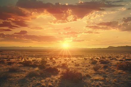 A breathtaking sunset illuminates th, a Photo by Tanuart