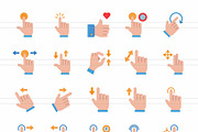 50 Touch Gestures Flat Multicolor, an Icon by IconBunny (Thumbnail 2 of 2)