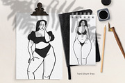 Curvy Body Positive Women Art, a Person Illustration by ArtPavo (Thumbnail 2 of 7)