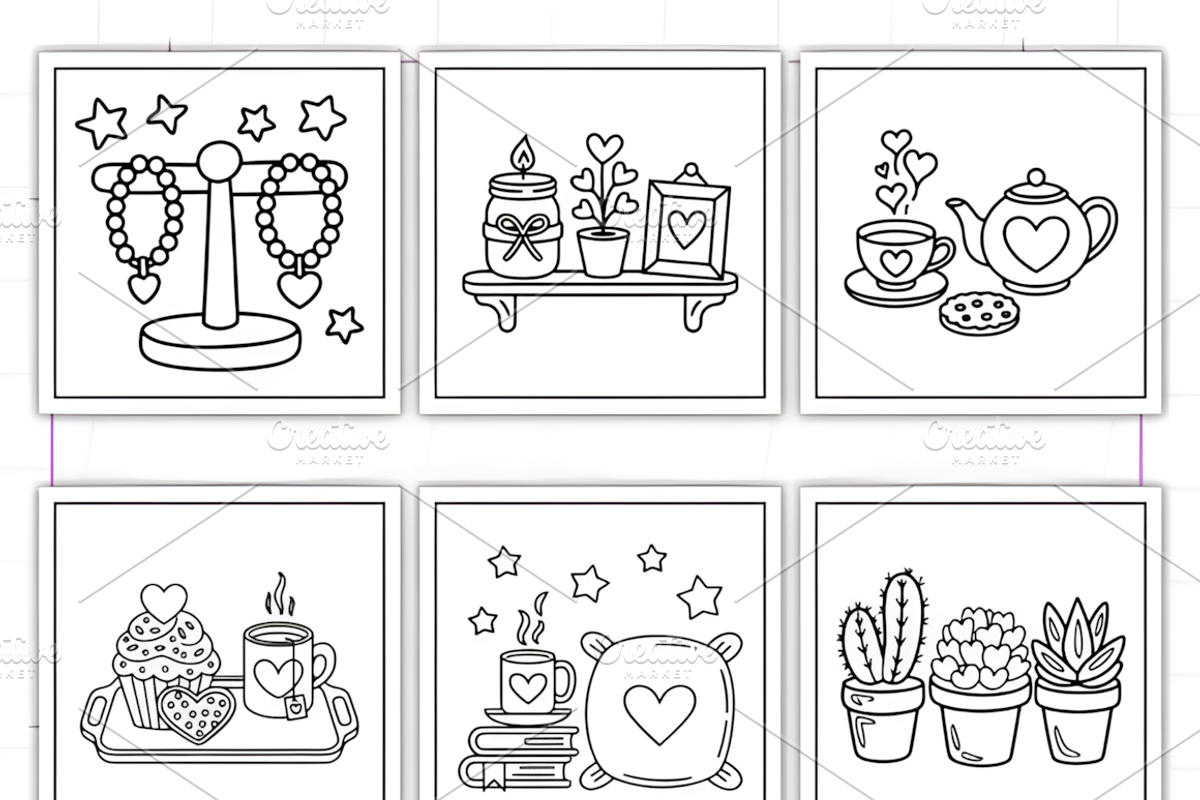 Cozy Girly Coloring Pages Bold and E, a Decorative Illustration by Ink Gallery (Photo 9 of 9)