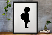 Kids with Backpacks Silhouette SVG, a Person Illustration by newminddesign (Thumbnail 3 of 3)