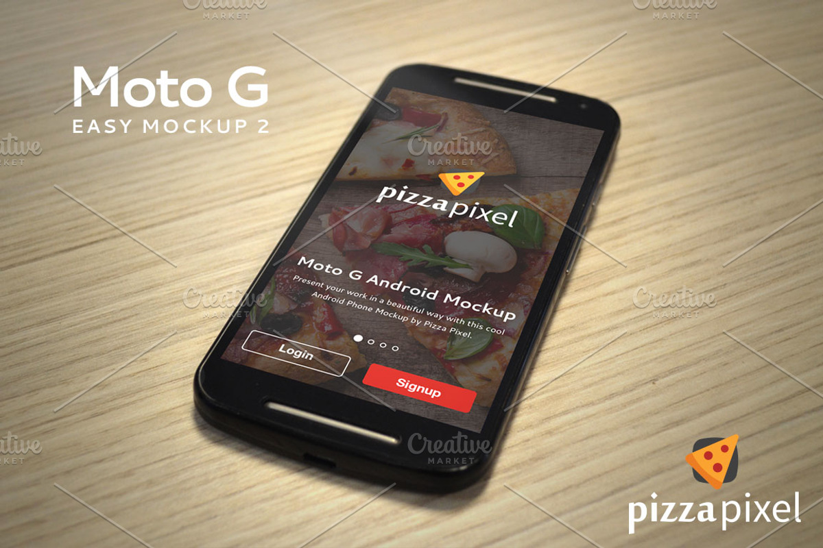Mockup Moto G Easy Android Mockup 2, an iPhone Mockup by Pizza Pixel (Photo 4 of 5)
