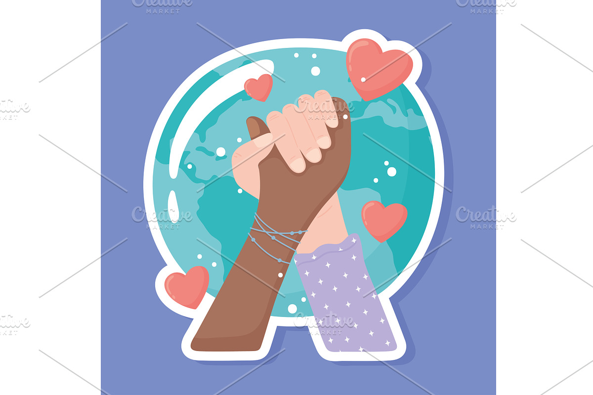 world and hands together, a Person Illustration by studiogstock