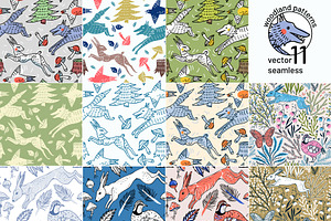 11 Woodland Vector Patterns