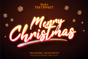 Christmas Text Effect Neon Editable