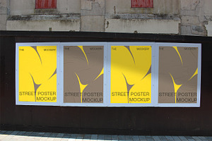 Street Poster Mockup 4 Up