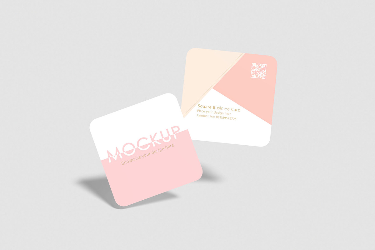 Square Business Card Mock-up, a Books & Magazine Mockup by pixiegraphics (Photo 7 of 15)