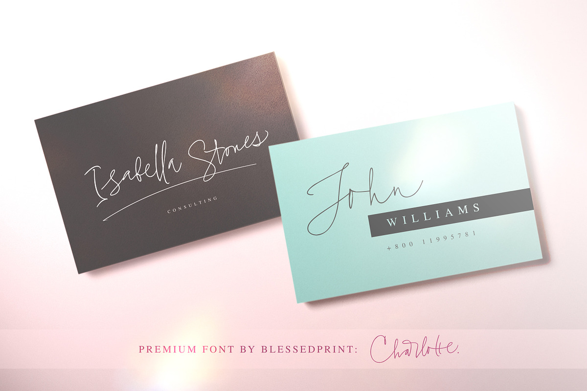 Charlotte Script with 120 ligatures, a Script Font by Blessed Print (Photo 10 of 19)