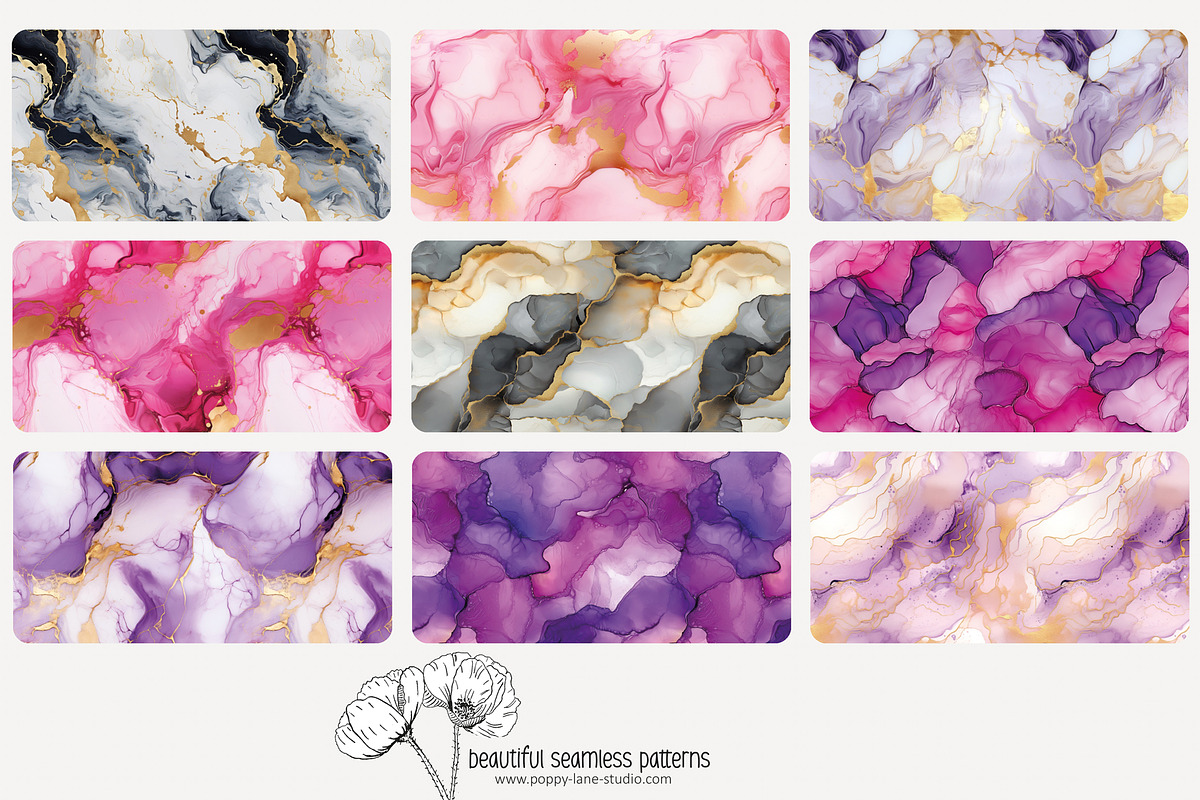 80 pink alcohol ink seamless pattern, a Pattern Graphic by Poppy Lane Studio (Photo 10 of 11)
