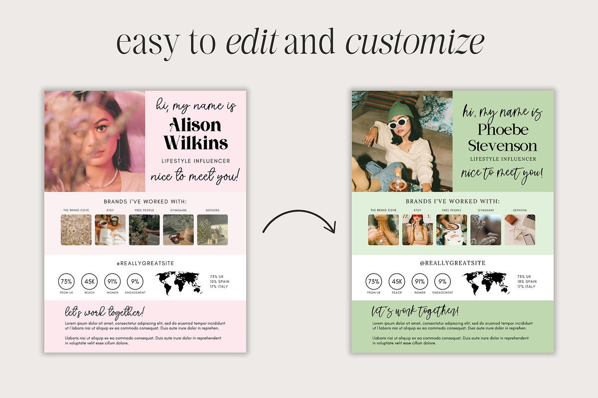 Influencer Media Press Kit, a Resume Template by thebrandcove (Photo 3 of 5)