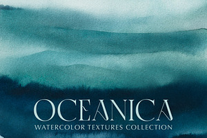 Oceanica - Watercolor Textures, a Background Graphic by Deveze Art & Co