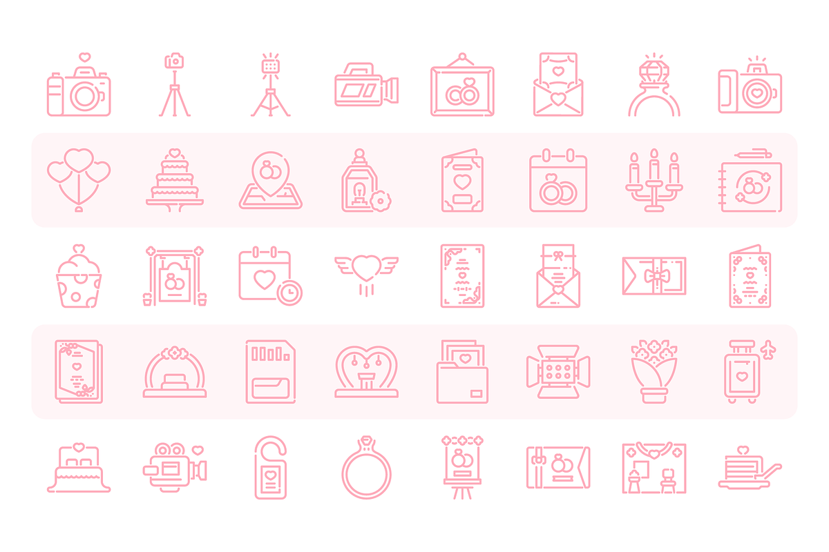 240 Wedding Icons, an Outline Icon by Berkah Studio (Photo 1 of 6)