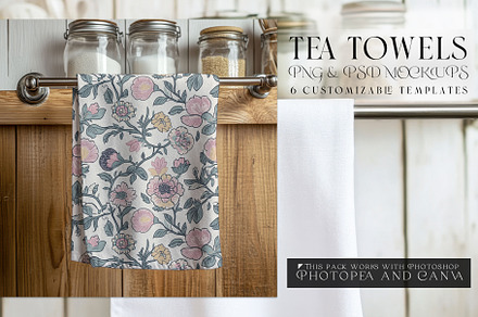 Tea Towels PNG & PSD Mockups, a Product Mockup by mock-ups
