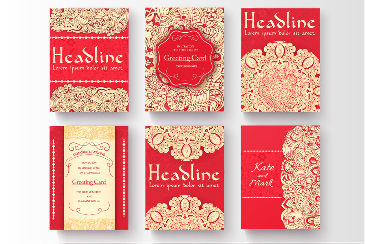 Set of Indian country ornament cards, a Brochure Template by LineTale (Photo 2 of 2)