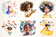 African American Girl with Butterfly, an Illustration by DreamCafeArt (Thumbnail 4 of 8)