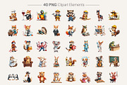 Career Animal Watercolor Clipart, an Animal Illustration by Artnoy (Thumbnail 2 of 8)