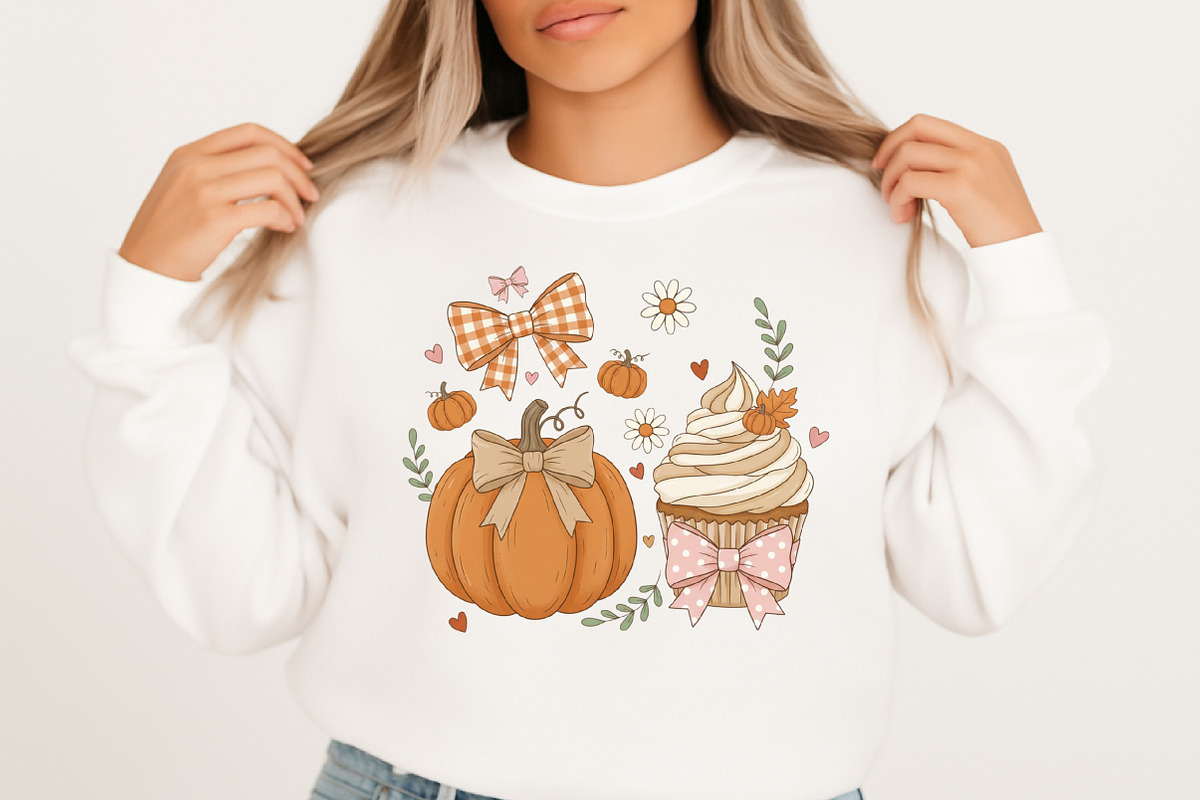 Cute Autumn Cupcake & Pumpkin PNG, an Illustration by Craft Nest (Photo 3 of 6)