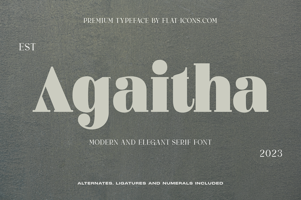 Agaitha | Modern and Elegant Serif, a Serif Font by Graphue (Photo 1 of 9)