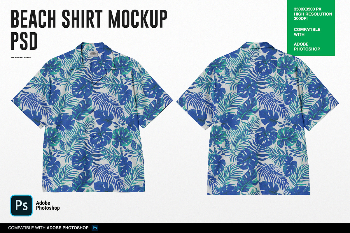 Beach Shirt Mockup PSD, a Shirt Mockup by Irhasalfahad (Photo 1 of 5)