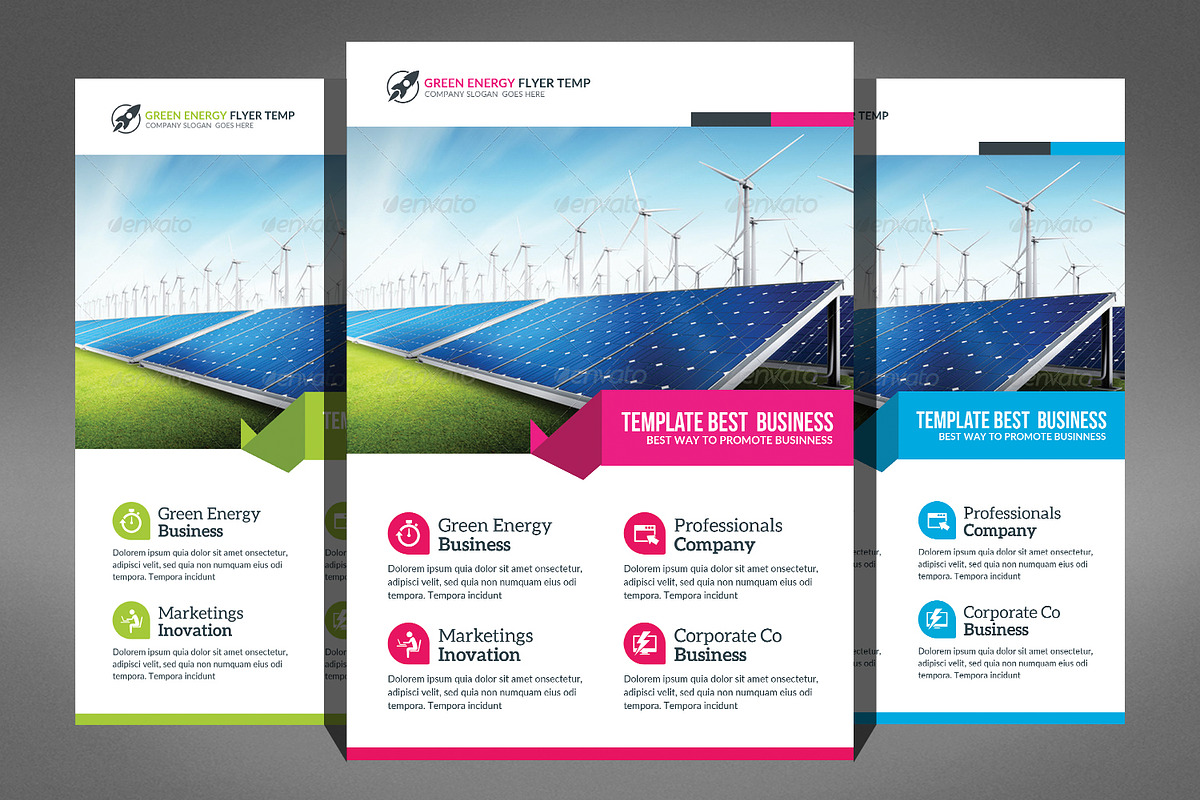 9 Green Energy Flyer Bundle, a Flyer Template by Graphic Templates (Photo 3 of 9)