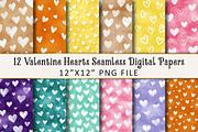 Valentine Hearts Digital Paper, an Illustration by OK Design (Thumbnail 1 of 3)