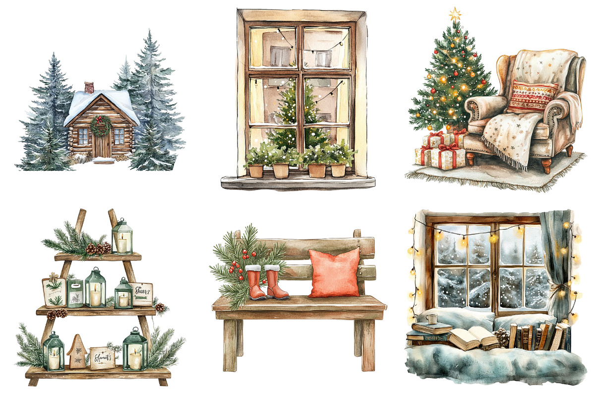 Christmas Home Clipart Bundle, an Illustration by Daily.Designs (Photo 4 of 5)