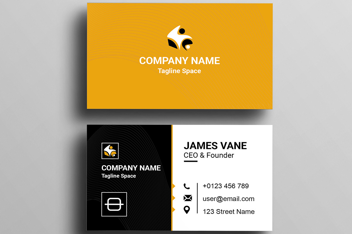 Black and Orange Business Card, a Card Template by MightyDesign (Photo 2 of 6)