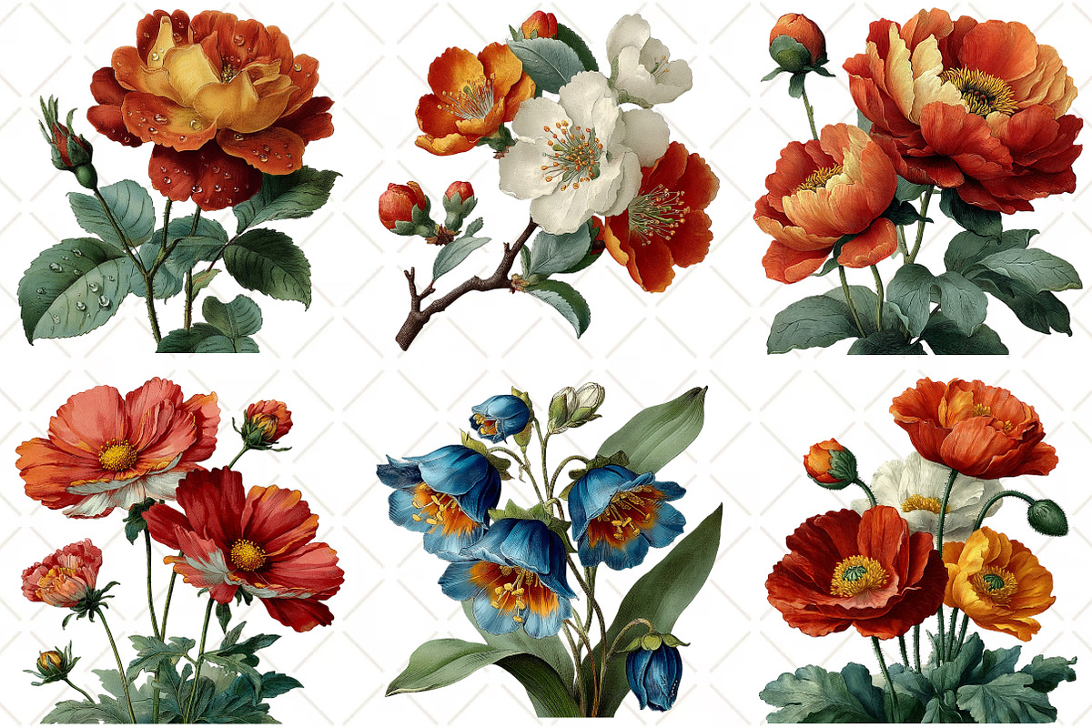 Watercolor Spring Flower Clipart, an Illustration by Black Bird Studio (Photo 4 of 5)