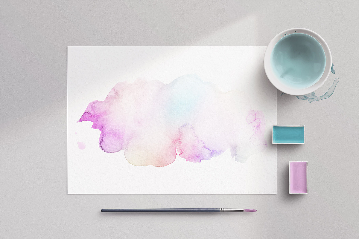 6 Huge Pastel Rainbow Watercolors, a Texture Graphic by AdenaJ (Photo 11 of 17)