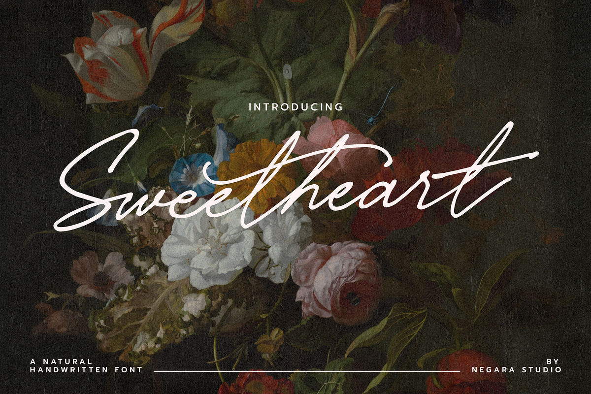 Sweetheart Handwritten Font, a Font by Negara Studio (Photo 1 of 12)
