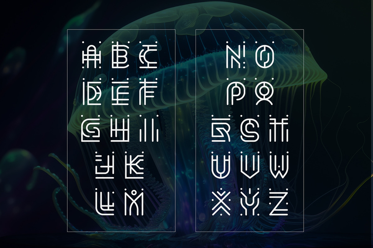 Future Abstract Font, a Font by artyway (Photo 3 of 5)