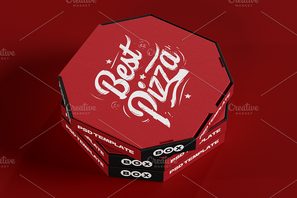 Pizza Box Packaging Mockup, a Packaging Mockup by Transly Graphics (Photo 3 of 3)
