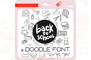 Back To School Doodles Dingbats Font