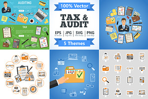 Auditing, Tax, Accounting Concepts, a Finance Illustration by TAlex