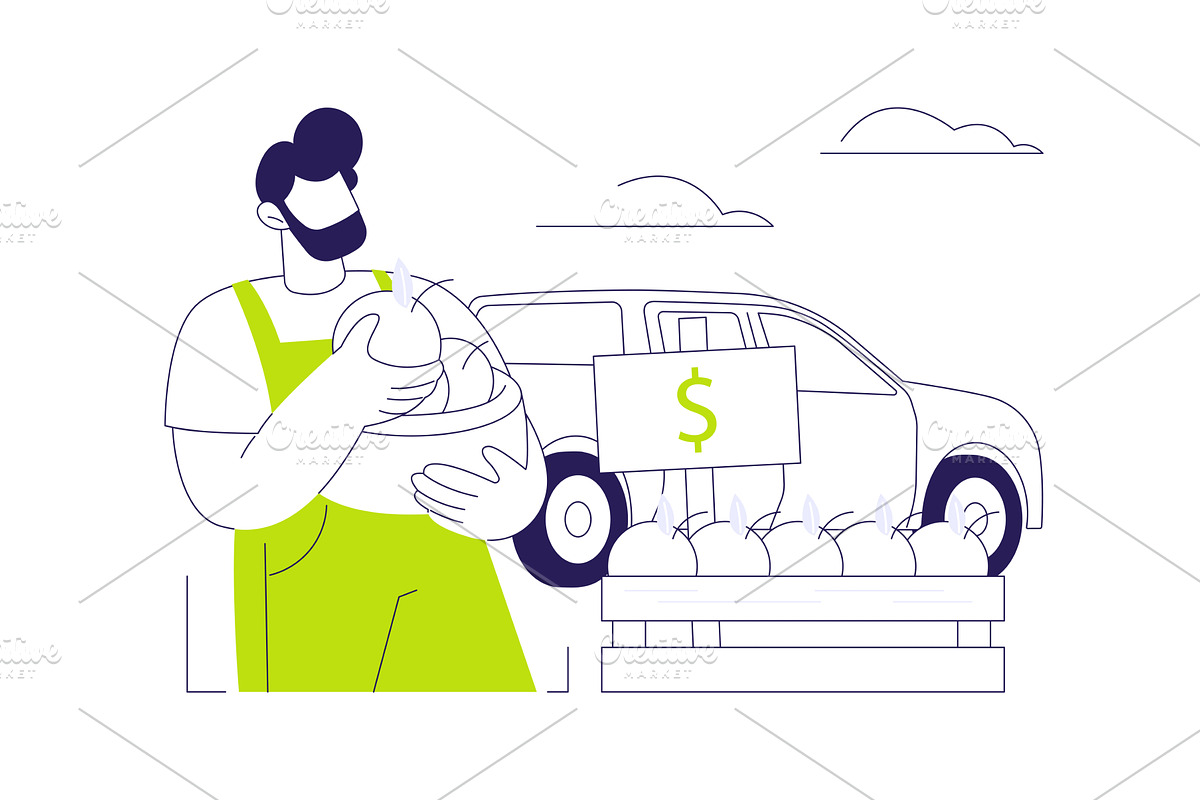 Roadside farmers stand abstract, an Illustration by Visual Generation